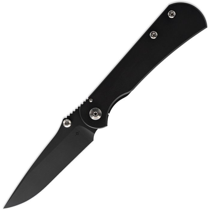 Toor Knives Merchant 2.0 S (TR64202) 3.75" CPM-S35VN Black Oxide Coated Drop Point Plain Blade, Black GunKote Finished Titanium Handle