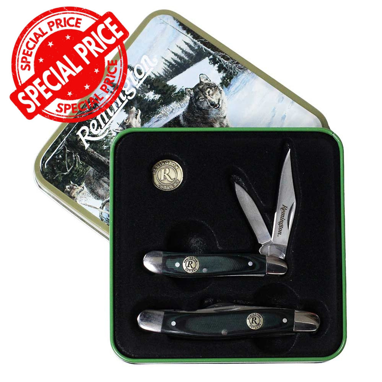 Remington Timberwolves Knife and Tin Collector Set, R15714
