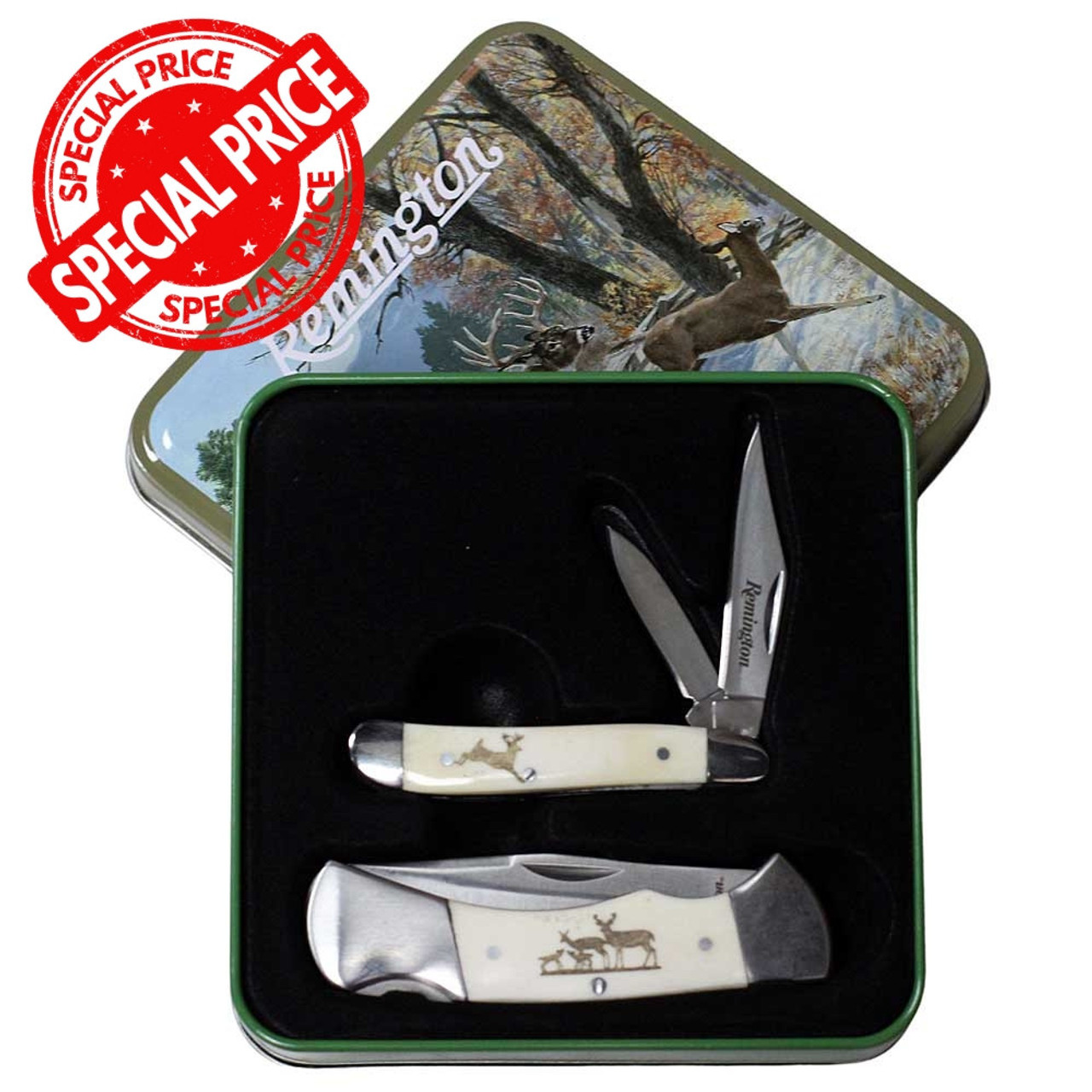 Remington Whitetails Knife and Tin Collector Set, R15693
