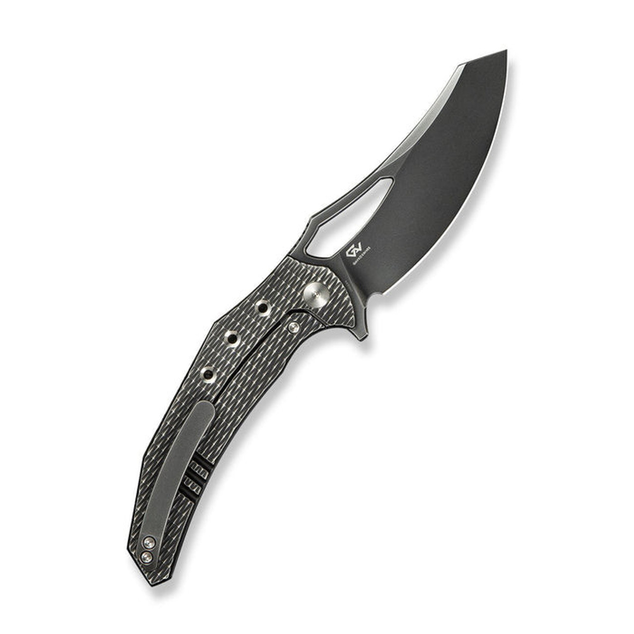 WE Knife Epaulette (WE24024-4) 3.45" Bohler M390 Polished Gray Reverse Tanto Plain Blade, Polished Gray Titanium Handle