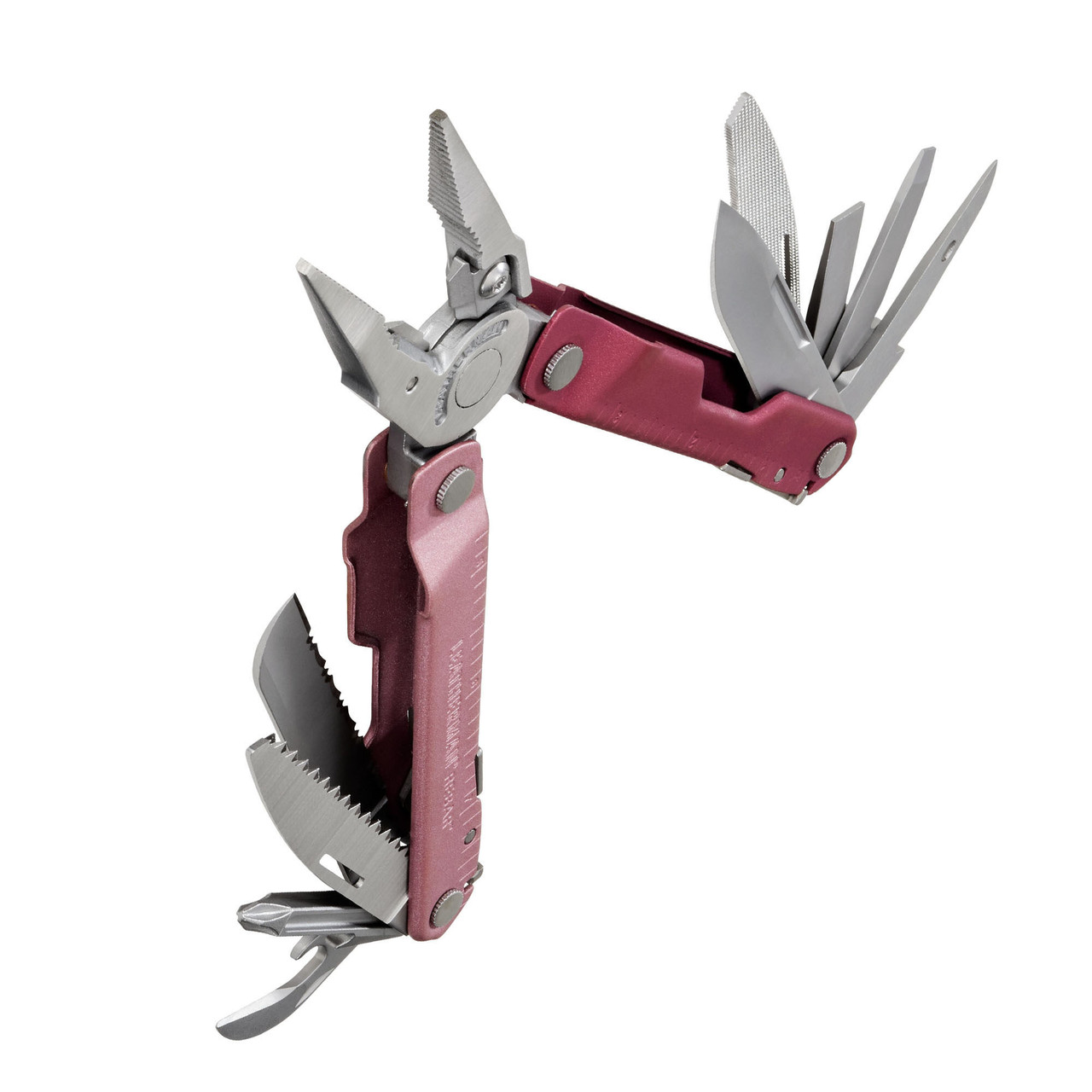 Leatherman Rebar (833316) Heathered Cranberry Handles, Heathered Cranberry Nylon Sheath - 17 Tools