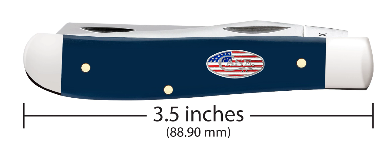 Case Mini Trapper 10856 Smooth Navy Blue Synthetic (4207 SS) w/ Gift Tin