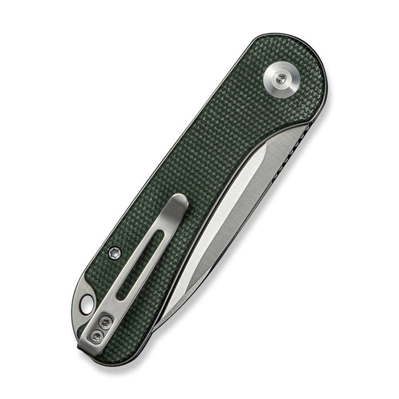 CIVIVI Elementum Slip Joint (C18062AJ-2) 2.96" Sandvik 14C28N Satin Drop Point Plain Blade, Green Canvas Micarta Handle