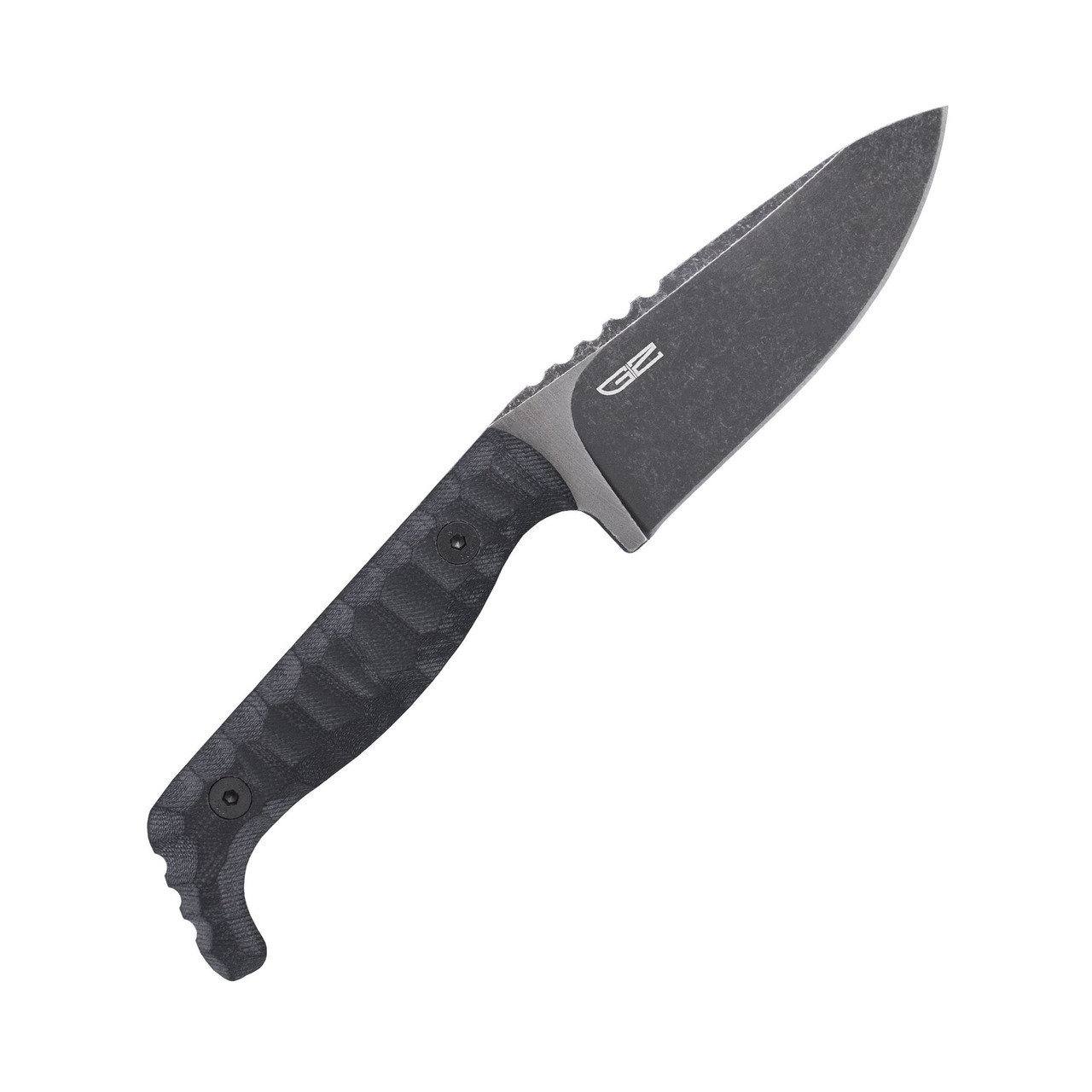 Cobratec Fixed Blade Kingpen (CTKPBLKSWM390) 4" M390 Drop Point Blackwash Plain Blade, Black Textured G-10 Handle, Black Kydex Sheath