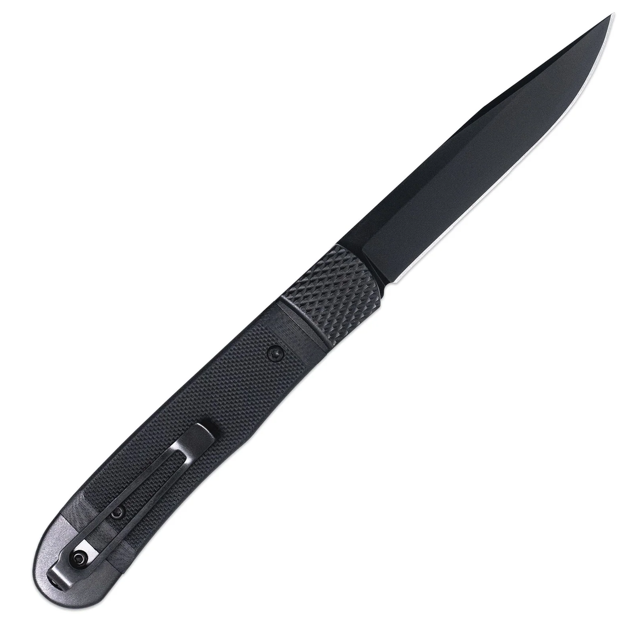 CobraTec Trapper Hidden Release Automatic (CTTHRG10BKO) 3.125" Black D2 Drop Point Plain Blade, Black G-10 Handle with Black Aluminum Bolster
