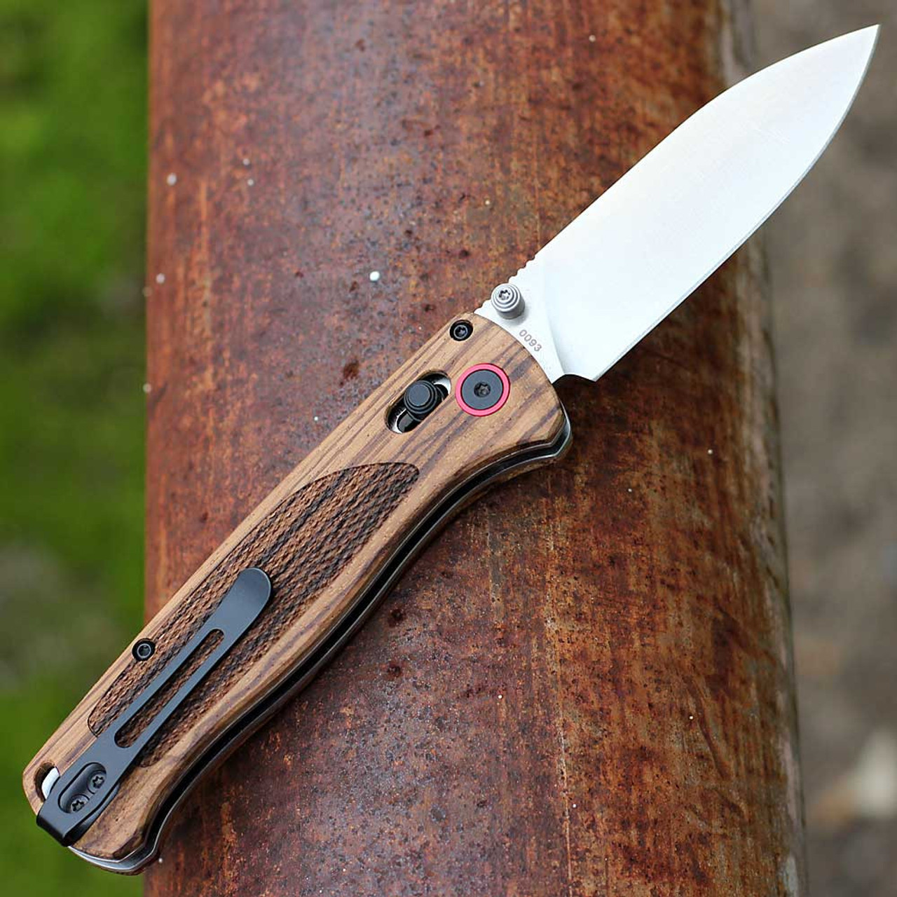 Cobratec Bar Lock Knife (CTZWDBLDNS) 3" Satin D2 Drop Point Plain Blade, Zebrawood Handle