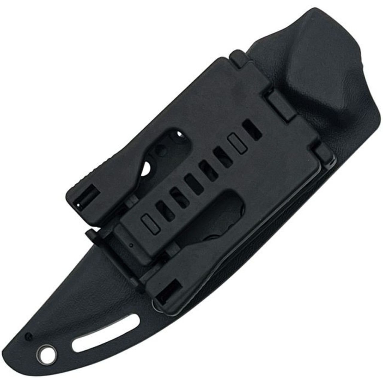 Takumitak Knives Unhinged (TKF209SL) 5" D2 Polished Drop Point Recurve Plain Blade, Black G-10 Handle, Black Kydex Sheath