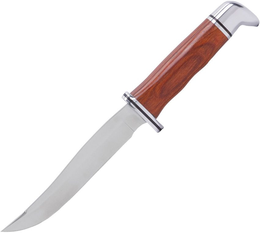 Buck Knives Pathfinder (105CCS1) 5" 420HC Satin Modified Clip Point Plain Blade, Cocobolo Wood Handle, Black Leather Sheath