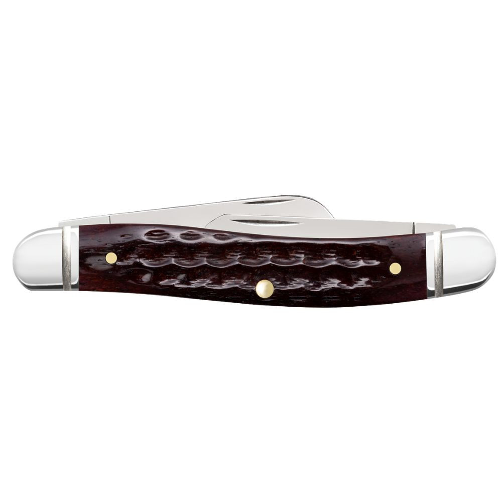 Closed View: Case 55232 Pocket Worn Mahogany Bone fluted handle knife closed