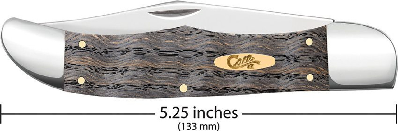 Case Folding Hunter 14008 - Clip And Skinner Blades, Black Curly Oak Wood (7165 SS)