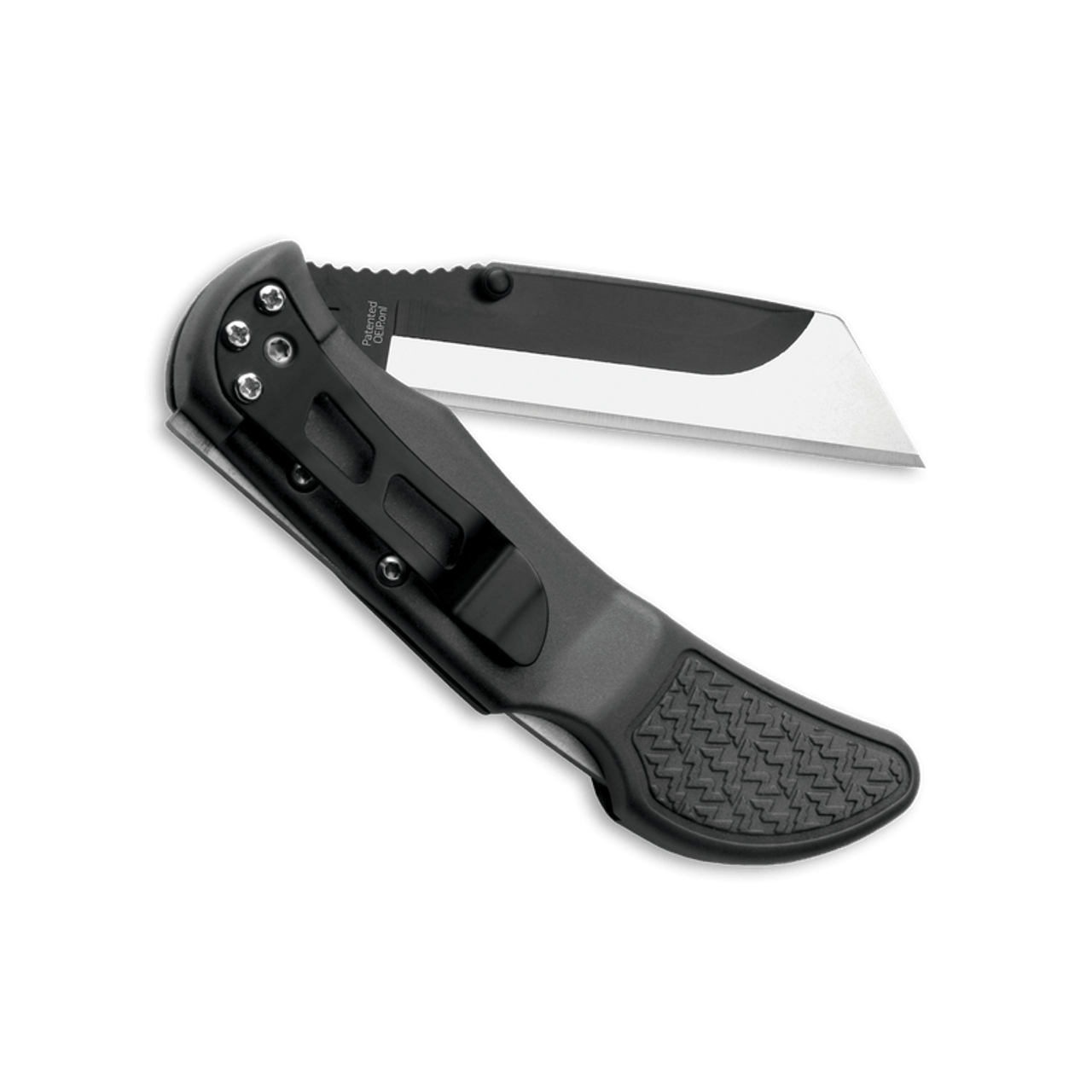 Outdoor Edge RazorWork (RW30-60C) 3" 420J2 Utility and Drop Point Plain Replaceable Blade, Gray Grivory Handle w/ Rubberized TPR Inserts
