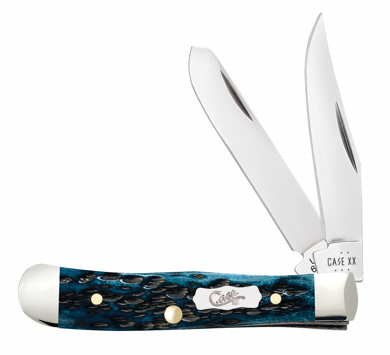 Case Mini Trapper 51862 Pocket Worn Mediterranean Blue Bone (62154 SS)