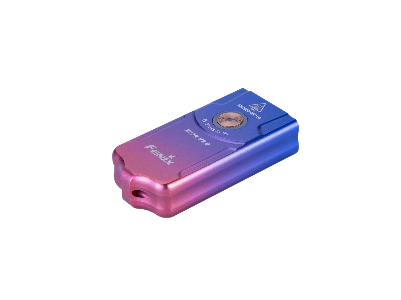 Fenix Flashlights Keychain Flashlight (FX-E03RV2-NEBULA) Blue/Purple/Pink Aluminum Rechargeable Keychain Flashlight, 500 Lumens