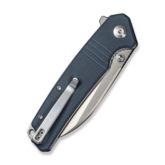 Sencut Awassi (S24065-2) 3.46" 9Cr18MoV Satin Sheepsfoot Plain Blade, Neutral Blue G-10 Handle