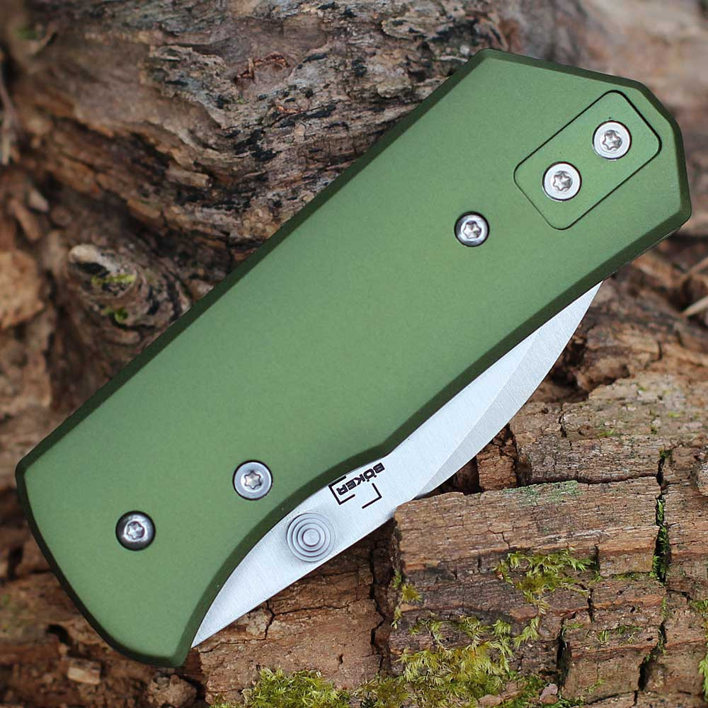 Boker Plus Lefti 12C27 Green Ambi Linerlock 01BP0006 | Knifeworks