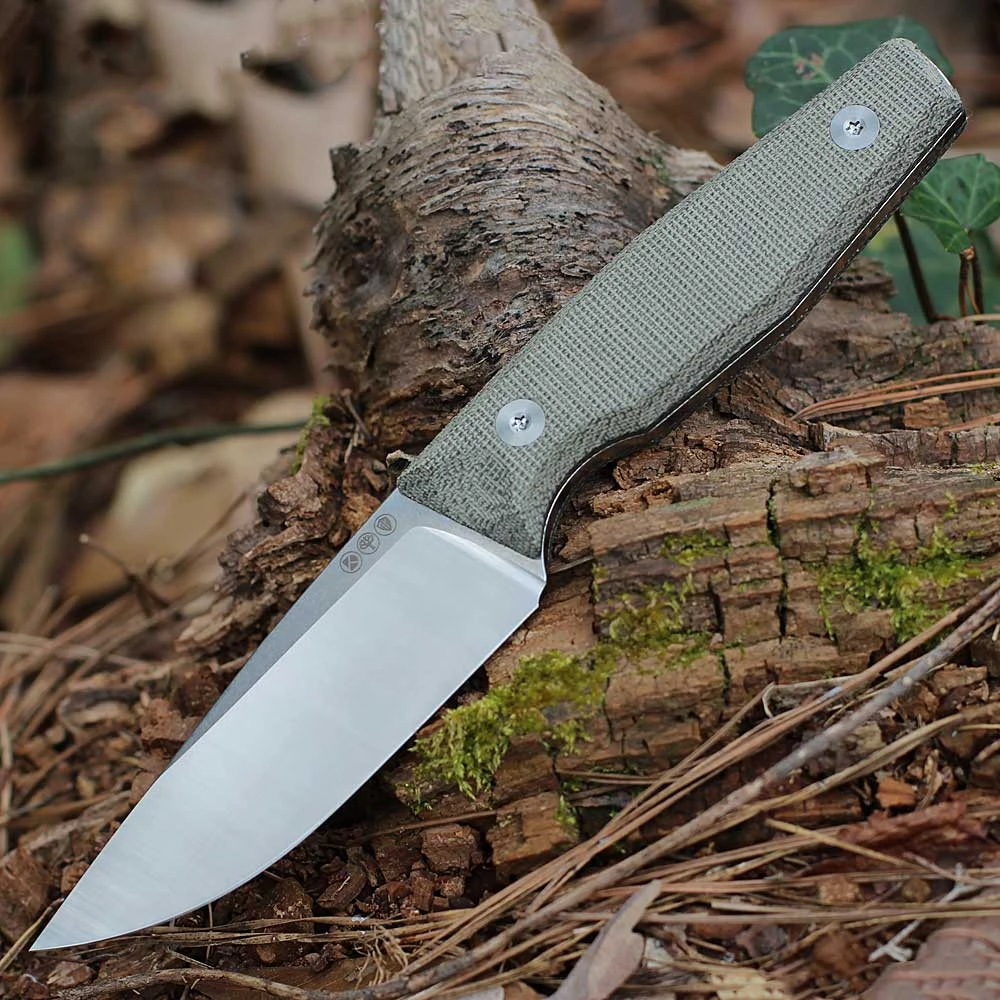 Boker Germany Daily Knives AK4 121511 3.86 inch CPM-3V Drop Point High-Point Grind Green Micarta Handle Kydex Sheath