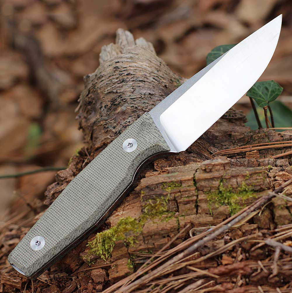 Boker Germany Daily Knives AK4 121511 back view highlighting the full-tang construction and concealed lanyard hole.
