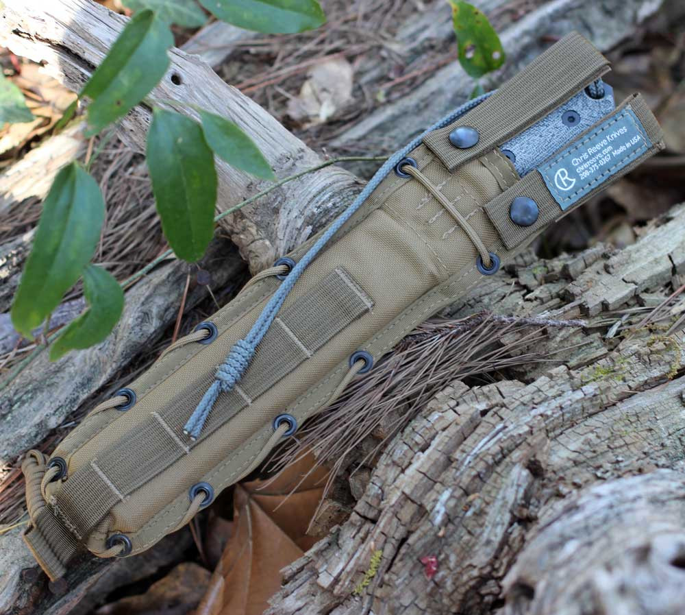 Chris Reeve Knives Green Beret (GB7-1006) 7" CPM MagnaCut Black PVD Coated Spear Point Partially Serrated Blade, Black Canvas Micarta Handles