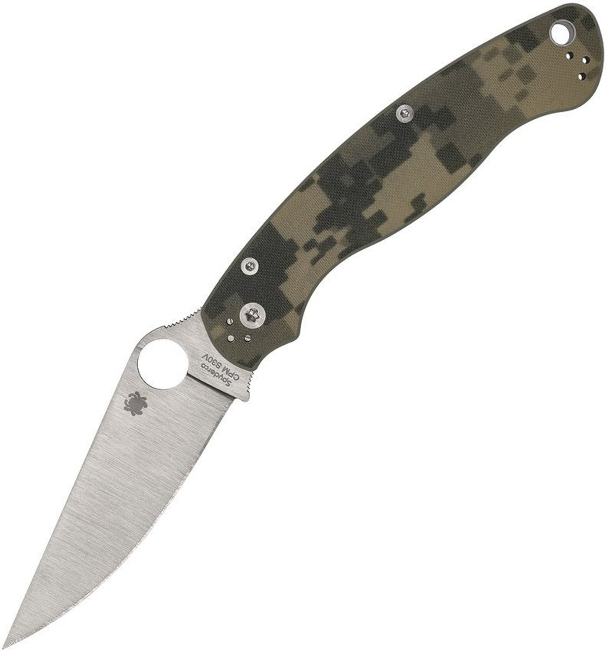 Spyderco Military 2 (C36GPCMO2) - 4.0in CPM-S30V Satin Clip Point Plain Blade, Digital Cam G10 Handle