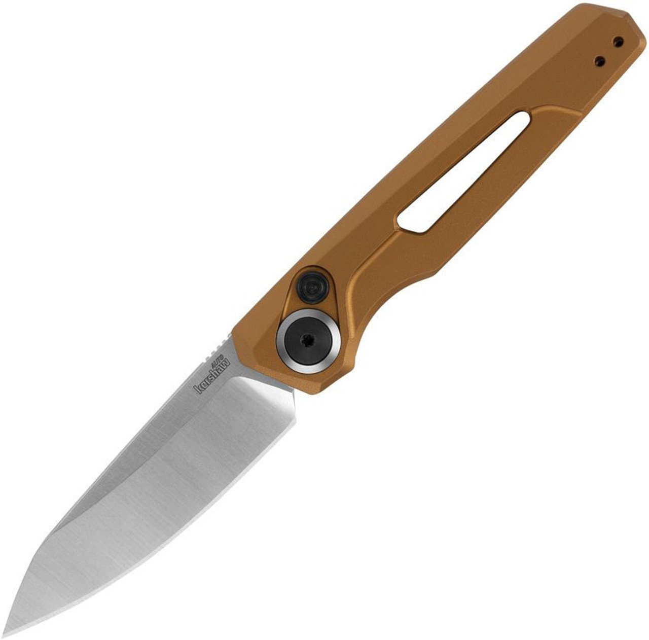 Kershaw Launch 11 (7550BRZ) 2.75" CPM-154 Stonewashed Drop Point Plain Blade, Bronze Aluminum Handle