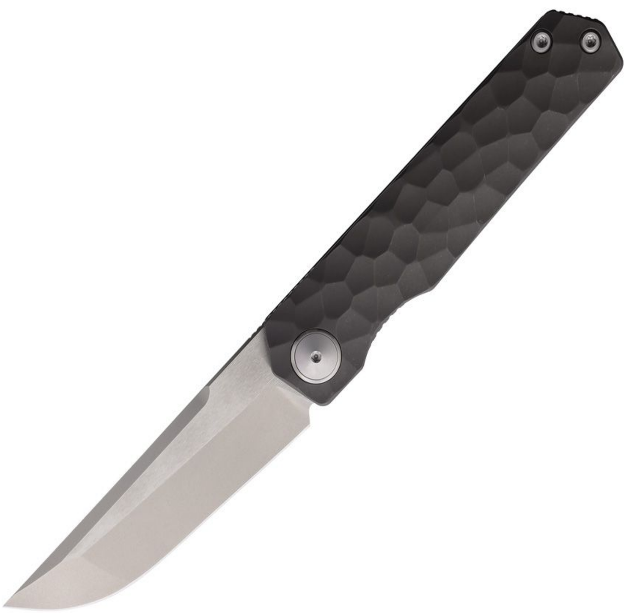 Maxace Baby Raccoon Dog (MAXMM311B) 3.13" Stonewash and Satin Finish Bohler M390 Stainless Blade, Black Titanium Handle