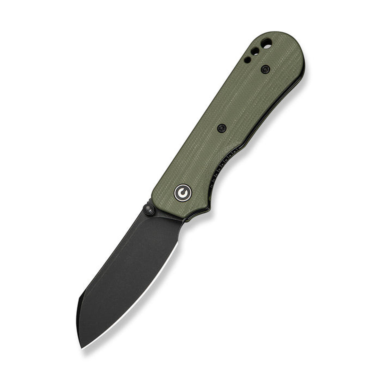 Civivi Crabby (C24055-1) 2." Black Wash 14C28N Sheepsfoot Plain Blade, Olive Drab Green G-10 Handle