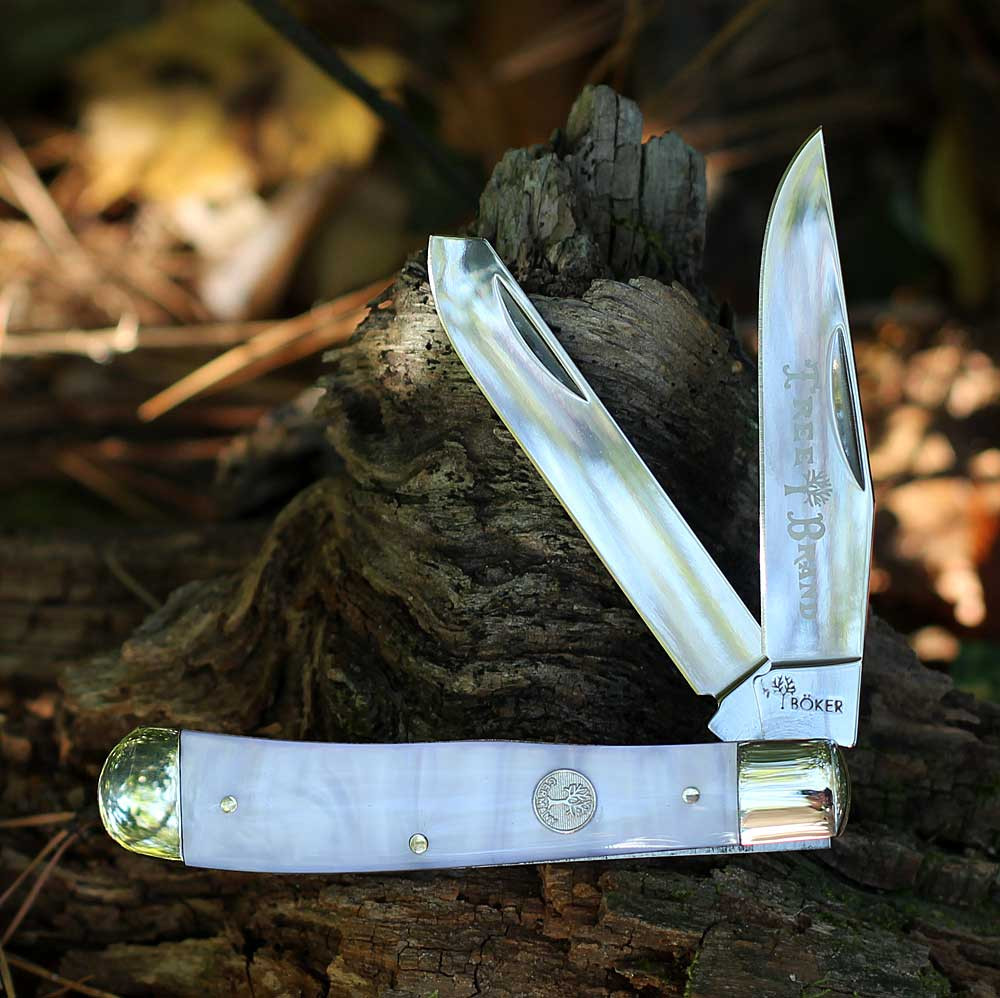 boker ts 2.0 trapper dual blades clip point and spey D2 satin finish