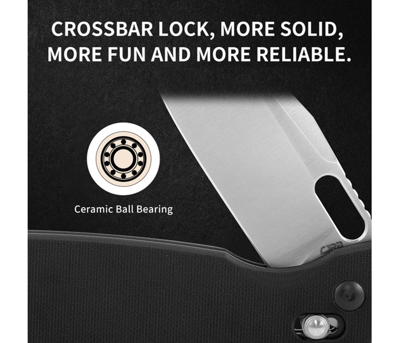 CJRB Prado Crossbar Black G-10 (3.76" AR-RPM9)  Sand Polished Clip Point, J1936BK