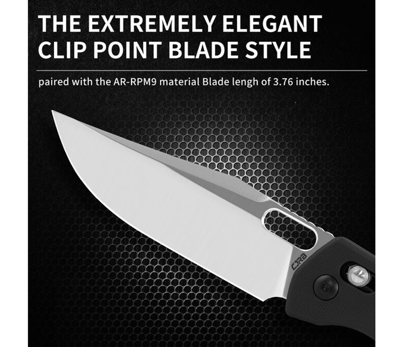 CJRB Prado Crossbar Black G-10 (3.76" AR-RPM9)  Sand Polished Clip Point, J1936BK