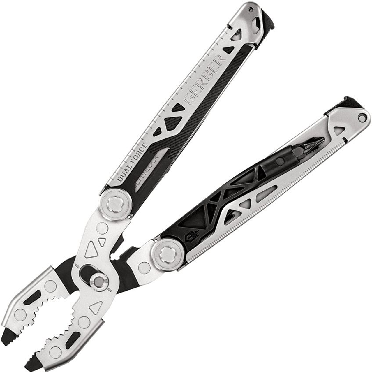 Gerber Dual-Force Black Silver Multi-Tool (G1721) 3.25" Stainless Steel  - 12 Tools