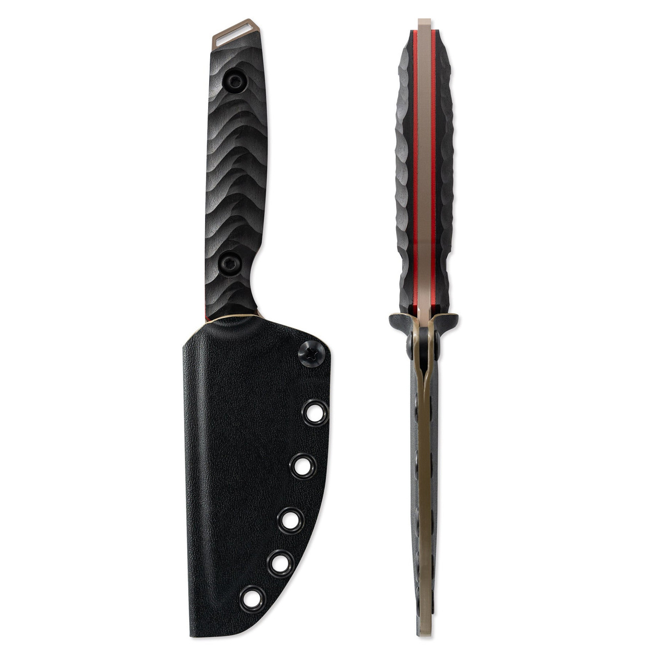 Toor Knives Field 3.0 Fixed Blade (TK2996) 3.62" CPM-3V Canyon Drab Drop Point Plain Blade, Ebony Wood Handle, Full Tang, FlexTech Velvet Lined Kydex Sheath