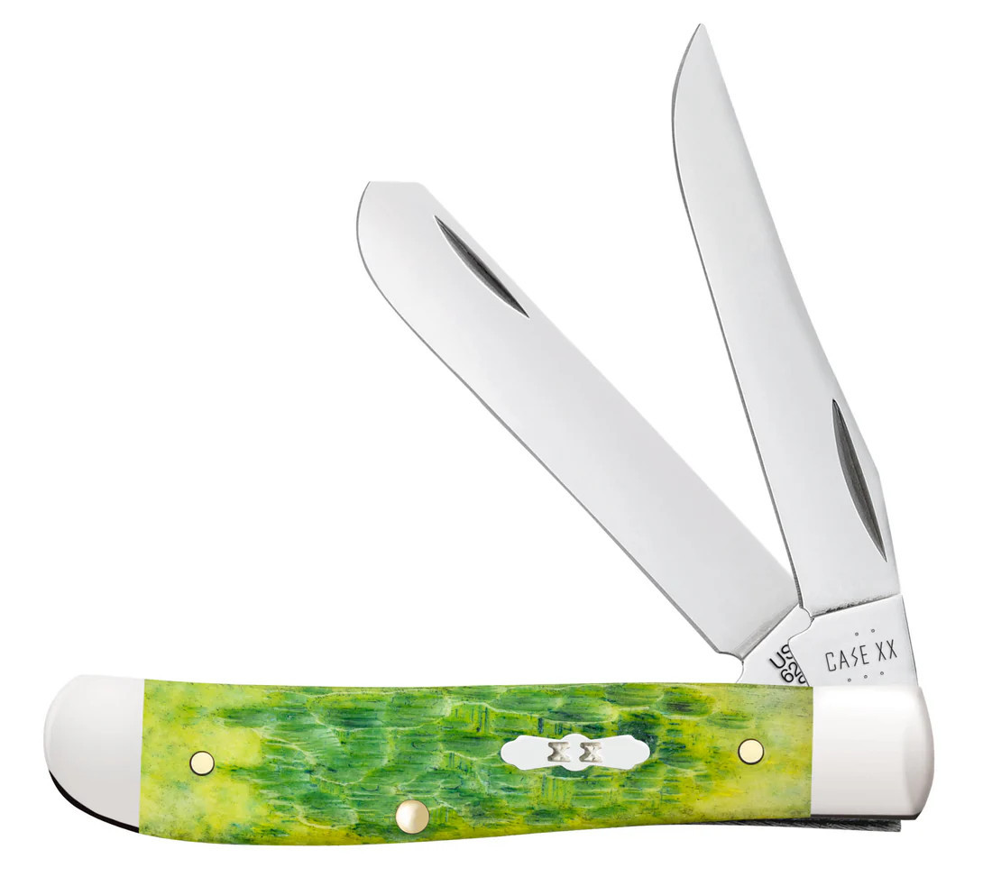 Case Mini Trapper | 27861 Green Apple Bone Jig| Knifeworks