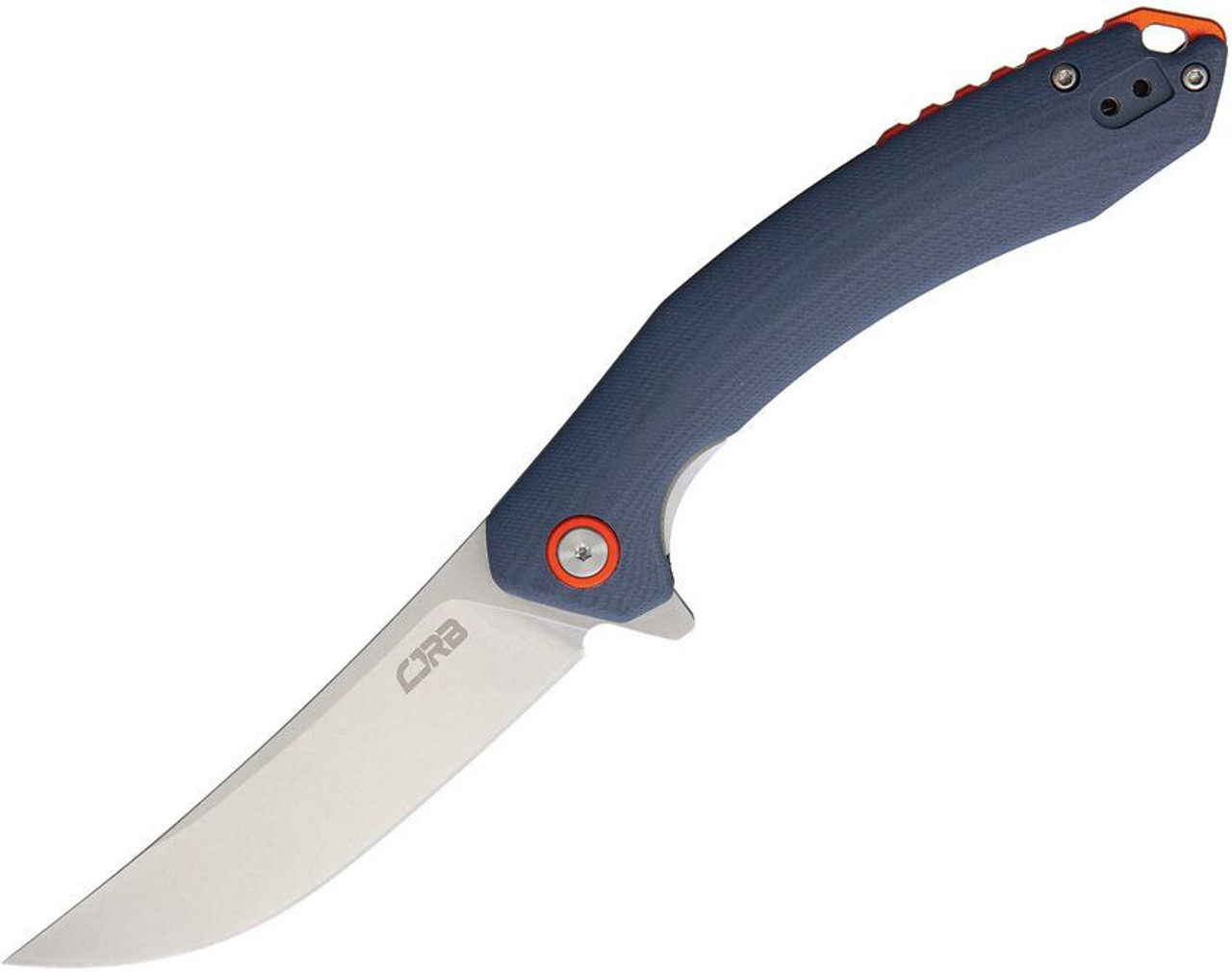 CJRB Gobi (J1906) 3.5" D2 Stonewashed Upswept Plain Blade, Blue G-10 Handle