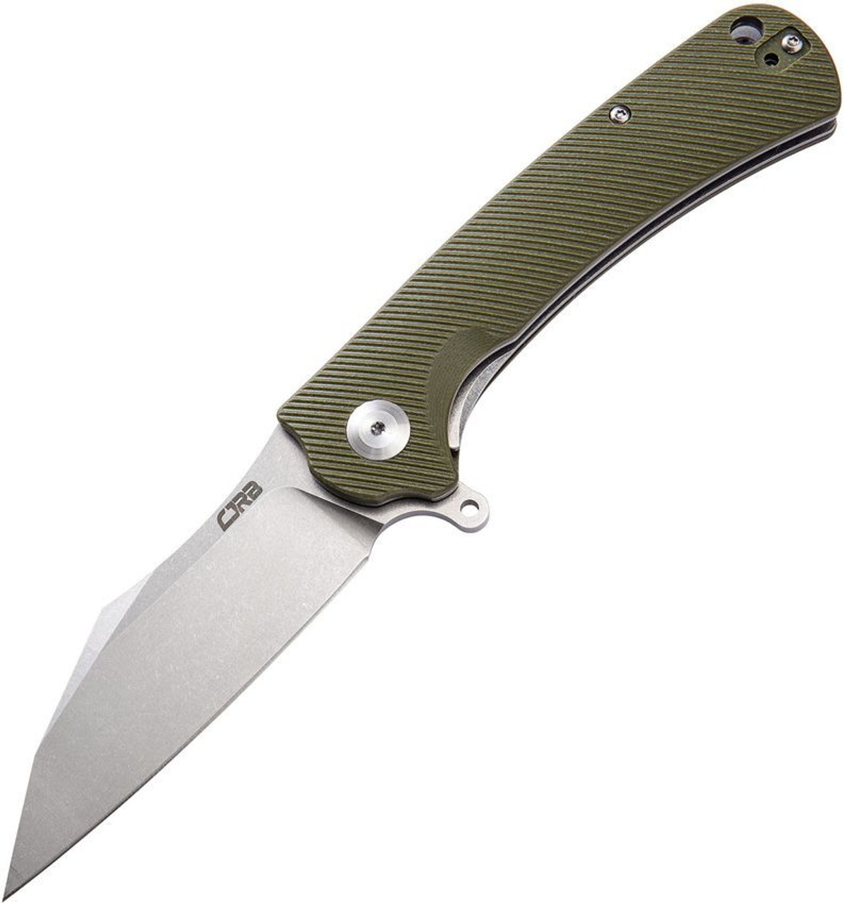 CJRB Talla (J1901) 3.25" D2 Stonewash Wharncliffe Plain Blade, Green G-10 Handle