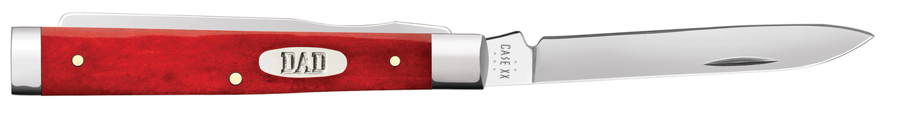 Case XX™ Father's Day Baby Doctor Knife (10638) 2.25" 3282SP Tru-Sharp Surgical Steel Spear and Spatula Blades, Smooth Dark Red Bone Handle