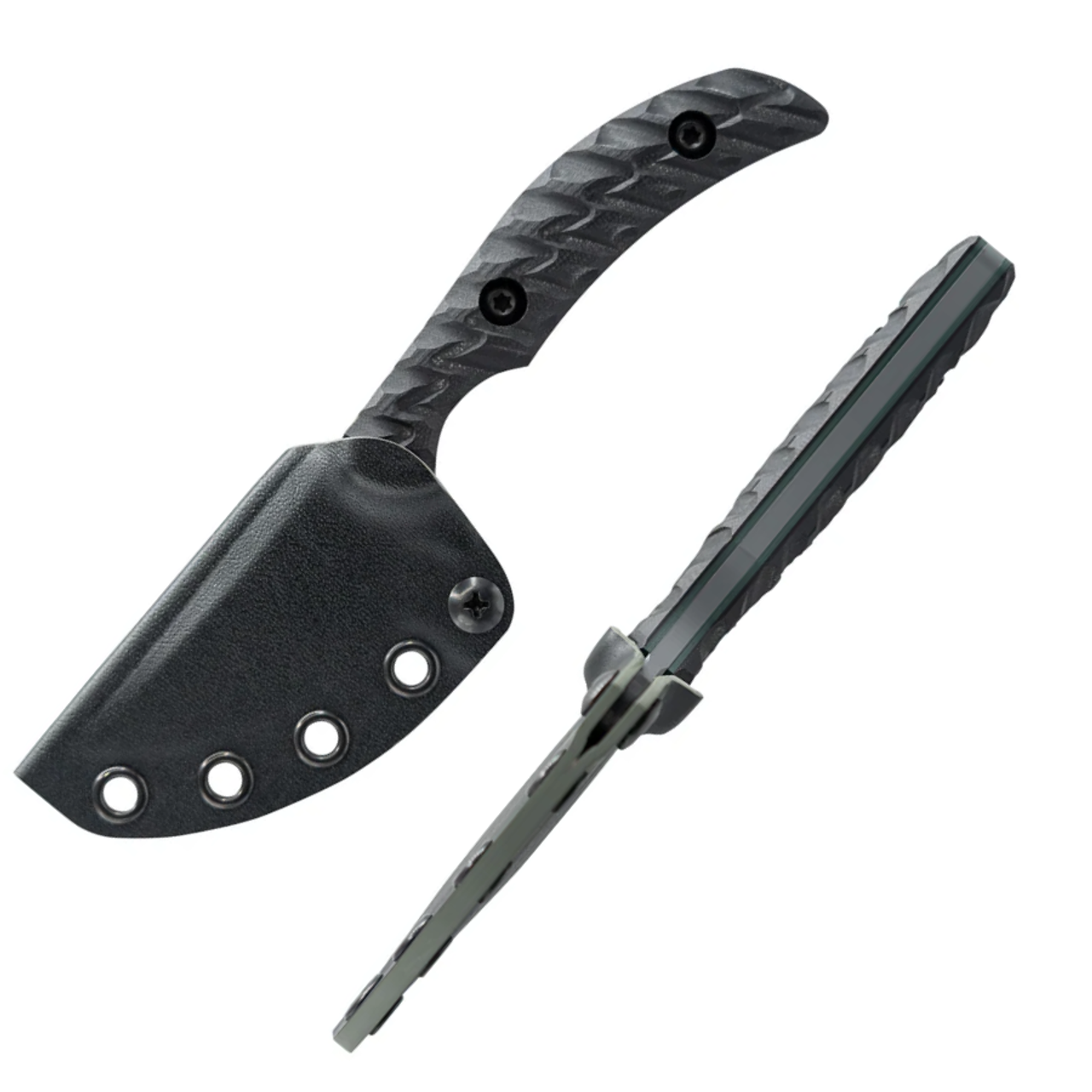 Toor Knives Shifter S Fixed Blade (TK8778) 2.75" CPM-M Phantom Grey Drop Point Plain Blade, Phantom Grey G-10 Handle, Full Tang, Kydex Sheath