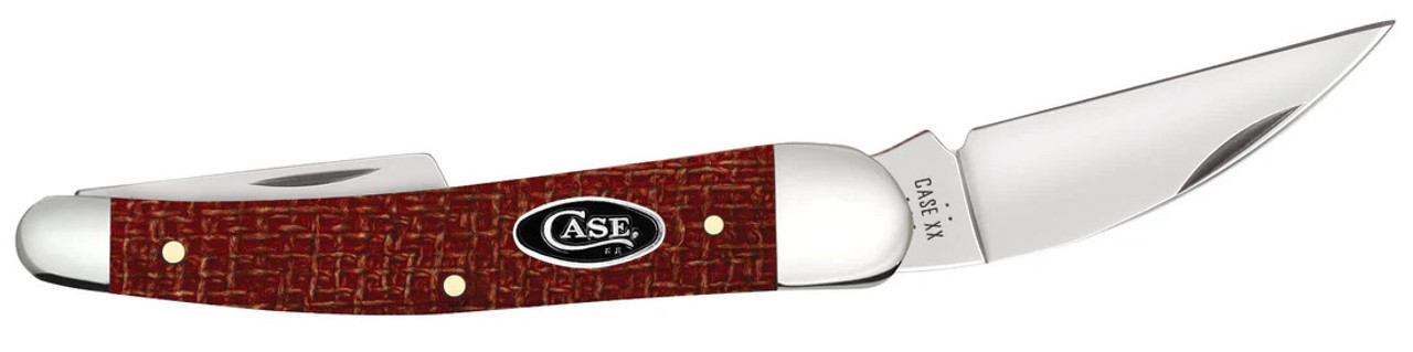 Case Seahorse Whittler 12276 - Smooth Dark Red Burlap Micarta® (10355 CS)