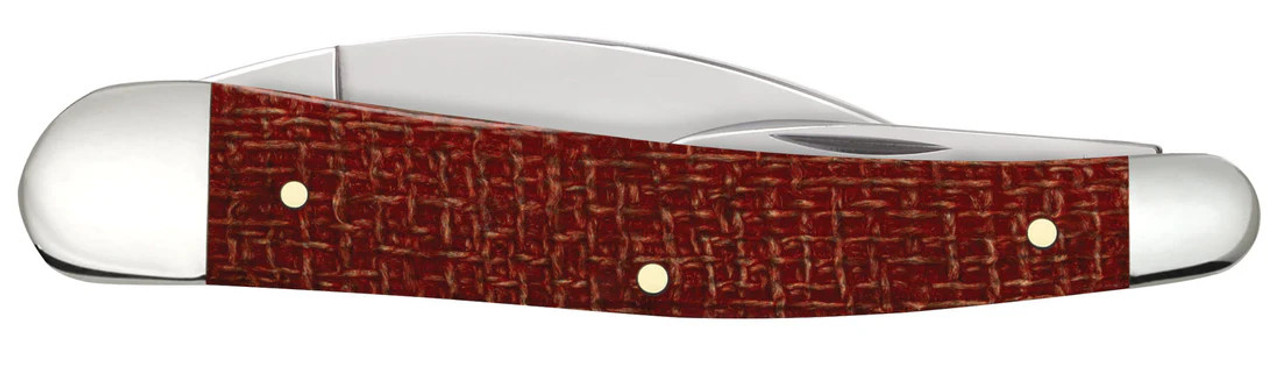 Case Seahorse Whittler 12276 - Smooth Dark Red Burlap Micarta® (10355 CS)