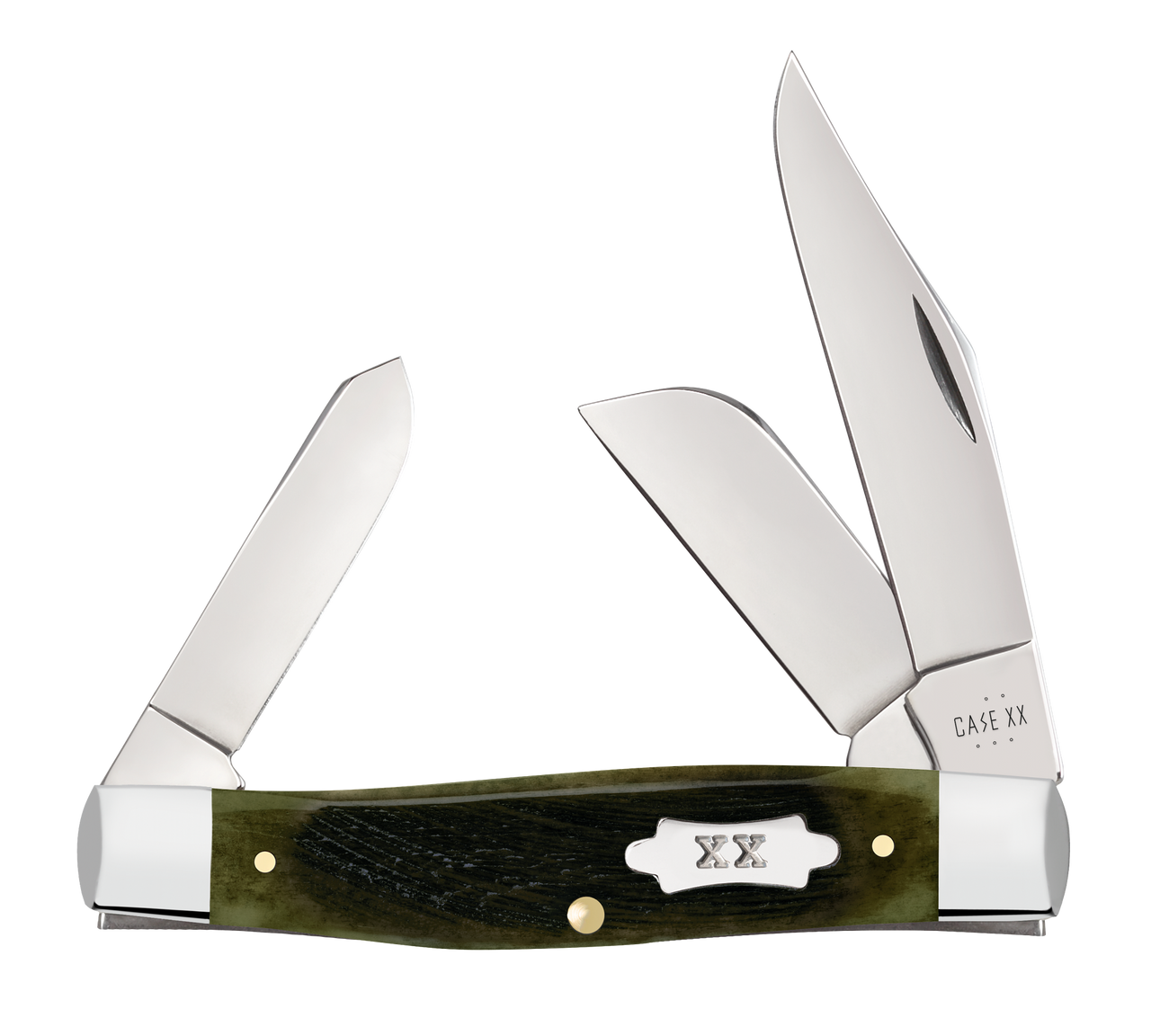 Case Large Stockman 39232 Olive Green Bone Sawcut Jig (6375 SS)