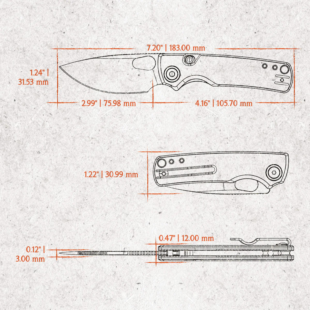 Vosteed Porcupine - Grey G10, Top Linerlock (2.99" 14C28N) A2607