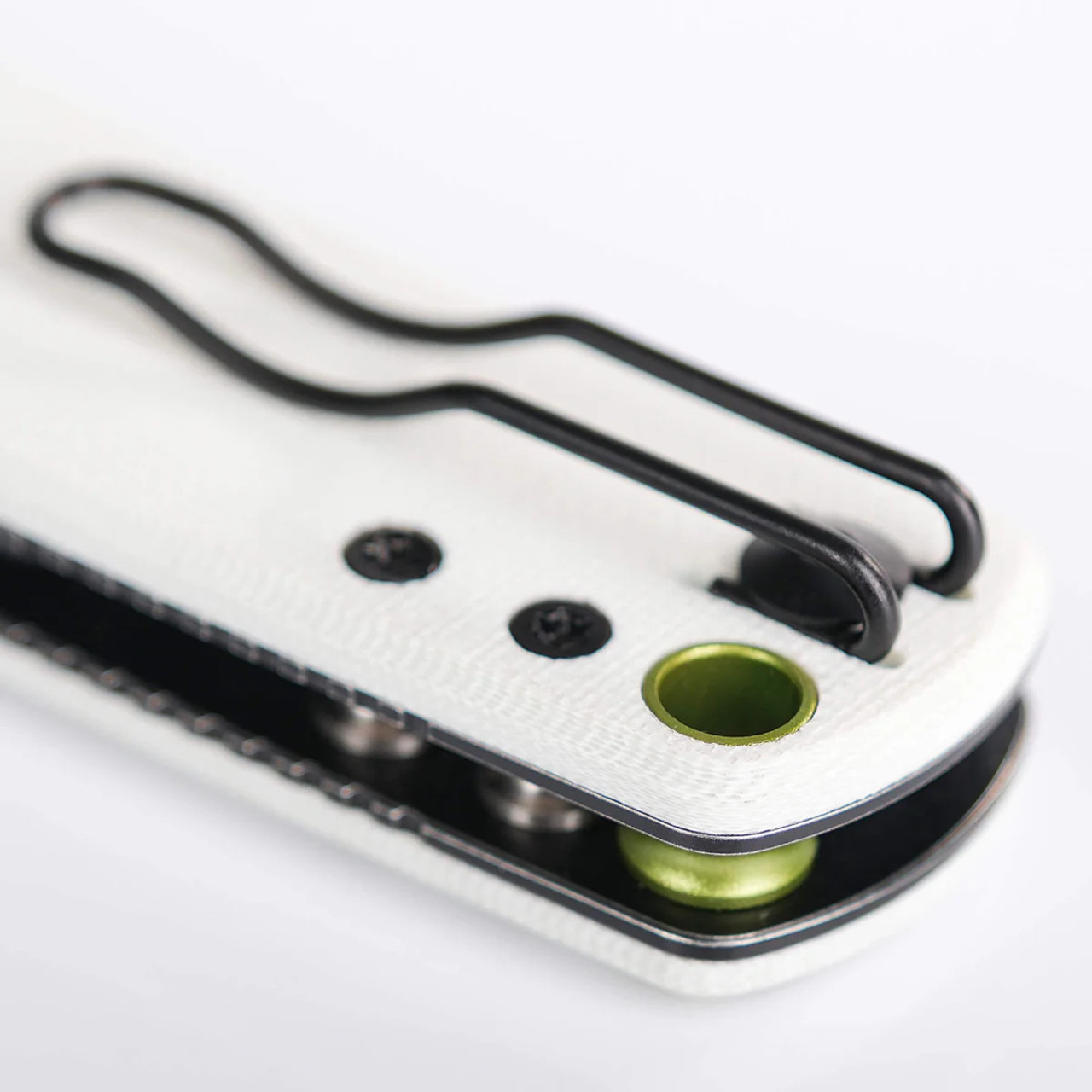 Porcupine - Top Liner Lock (2.99" 14C28N Blackwash Blade) White G10 Handle - A2606