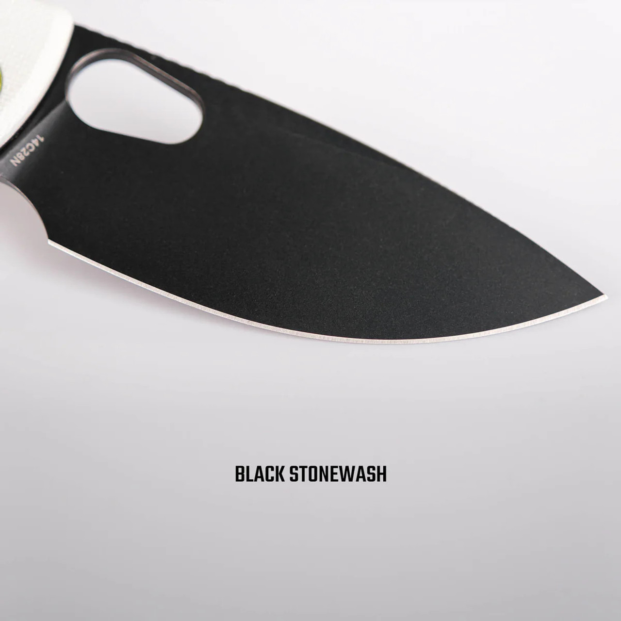 Porcupine - Top Liner Lock (2.99" 14C28N Blackwash Blade) White G10 Handle - A2606