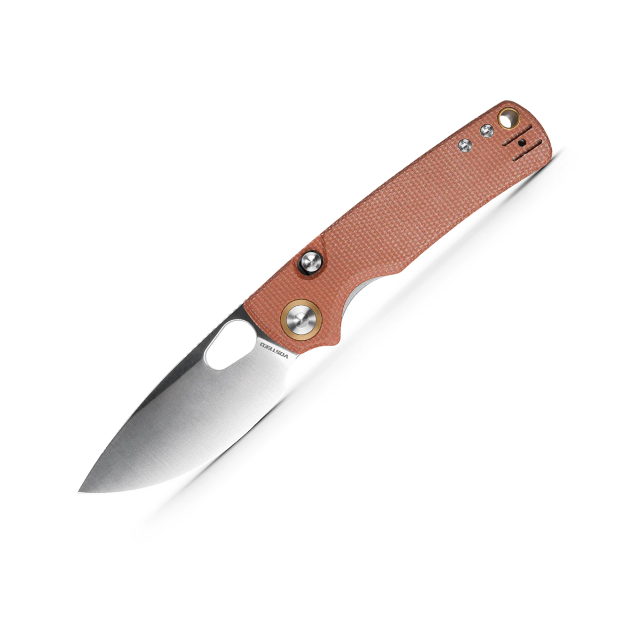 Vosteed Porcupine - Brown Micarta, Top Linerlock (2.99" 14C28N) A2604