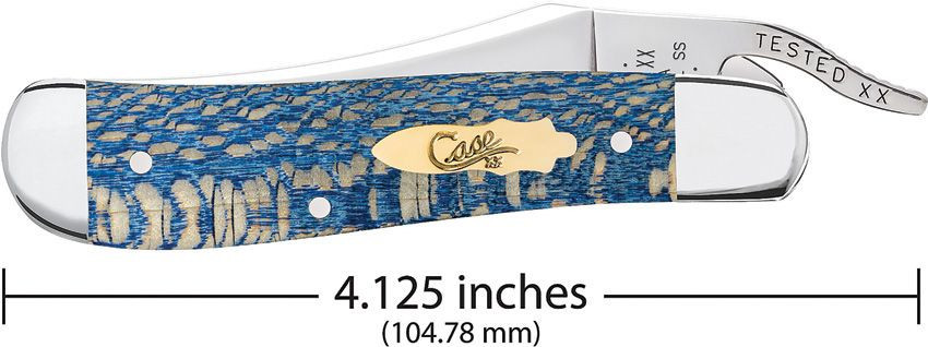 Case Russlock | 63734 Smooth Blue Sycamore Wood | Knifeworks