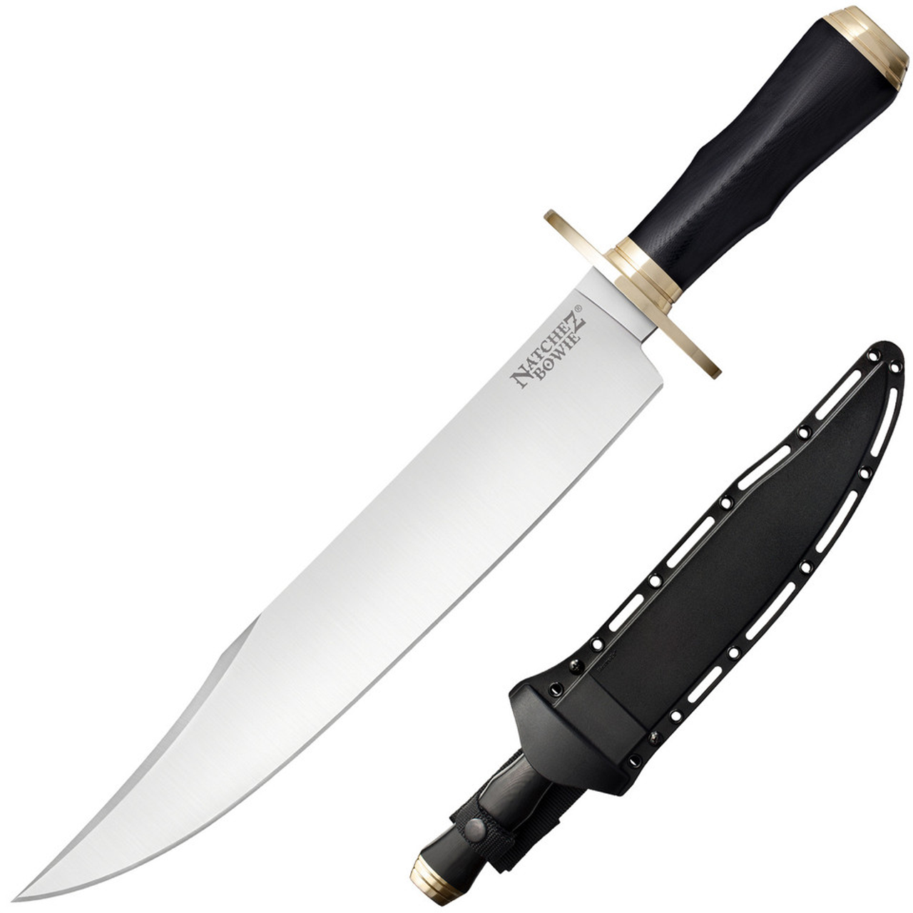 Cold Steel Natchez Bowie - 5.25" Black Micarta (11.5" 4034 SS Clip Point) Black Secure-Ex Belt sheath, CS39LMB4