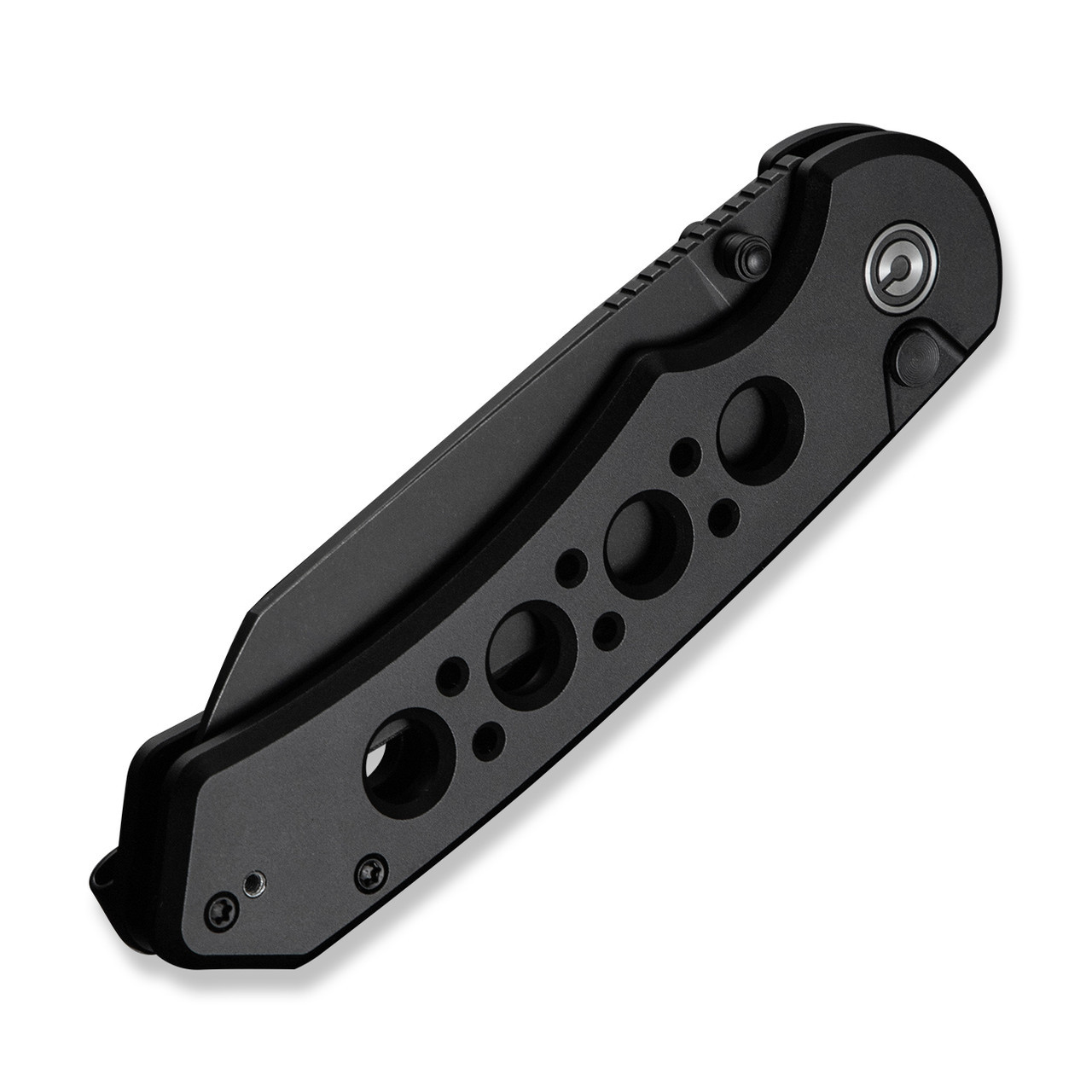 CIVIVI Pragma Prime Thumb Stud & Button Lock Knife Black Aluminum Handle (3.49" Black Stonewashed 14C28N Blade) C24067-1