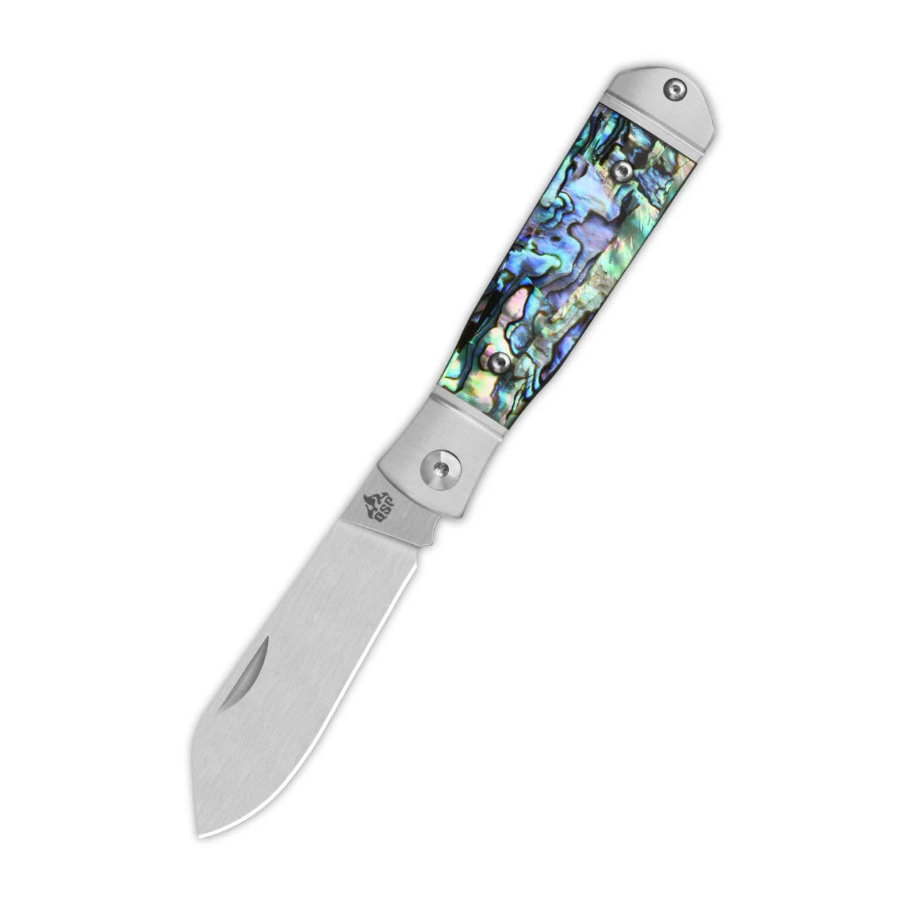 QSP Jumping Jack Slip Joint - Abalone Handle (2.75" 14C28N - Satin Sheepsfoot Blade) QS167-A