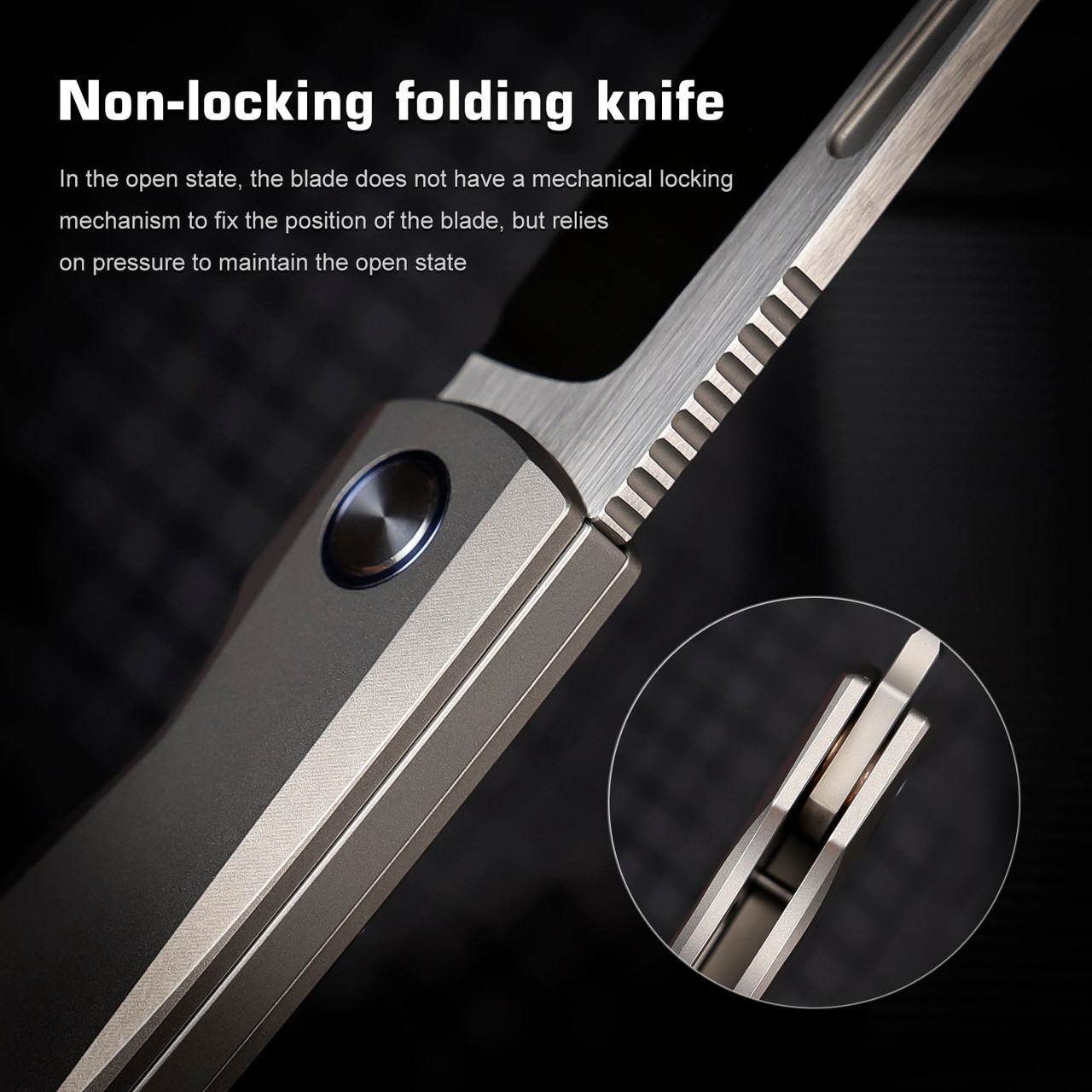 REMETTE RT -Squirrel Slip Joint Knife (RMTTDPG) 2.83" M390 Satin Drop Point Plain Blade, Gray Titanium Handle