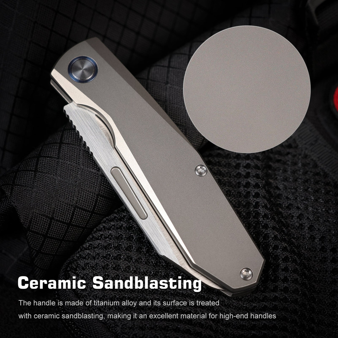 REMETTE RT -Squirrel Slip Joint Knife (RMTTDPG) 2.83" M390 Satin Drop Point Plain Blade, Gray Titanium Handle