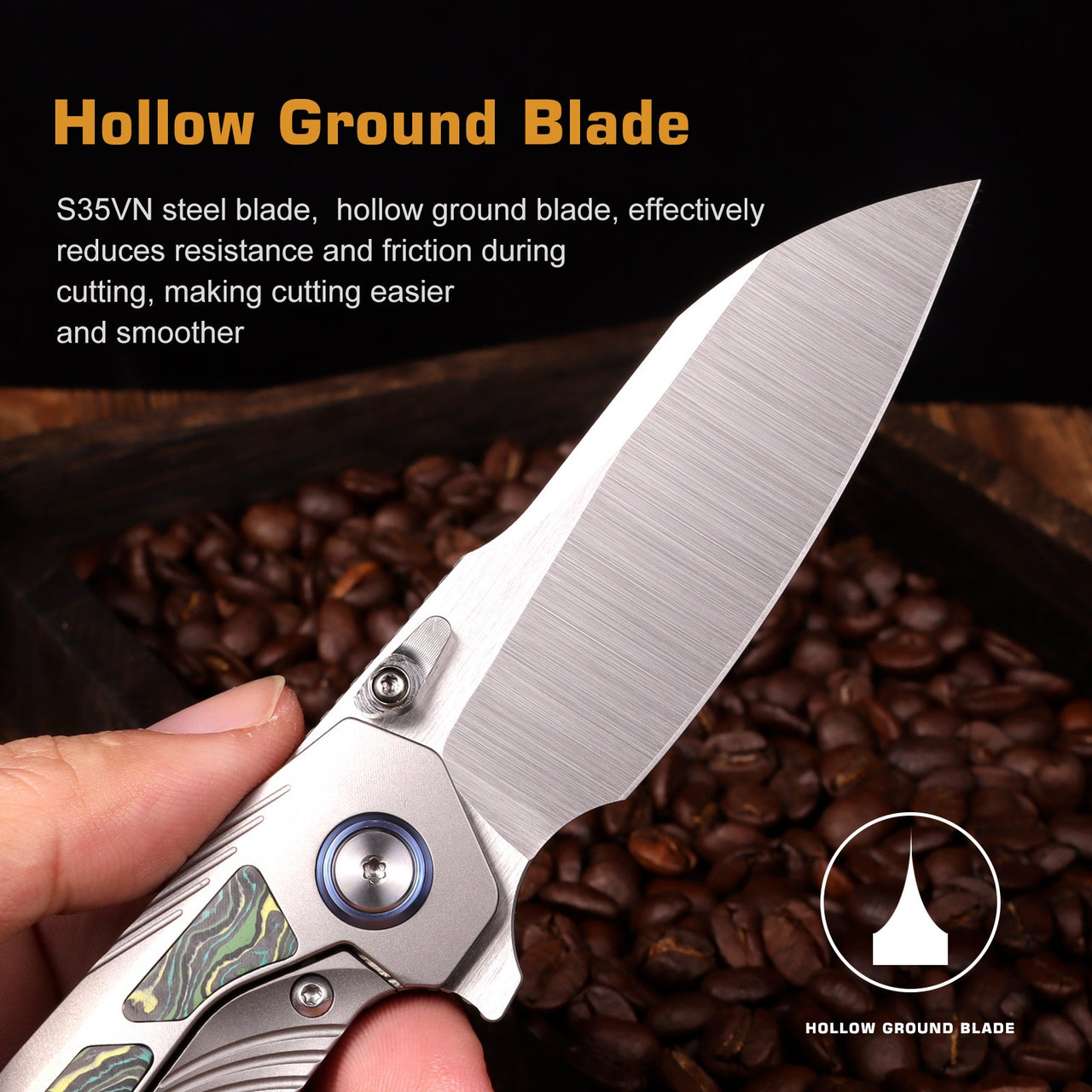 REMETTE RT -Kestrel RTPO-B Frame Lock Knife (RMTRTPOA) 2.83" S35VN Satin Reverse Tanto Plain Blade, Green/Black Titanium/CF Handle